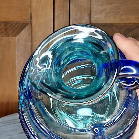 Recycled Glass Pitcher Blue - Picture 6 of 14